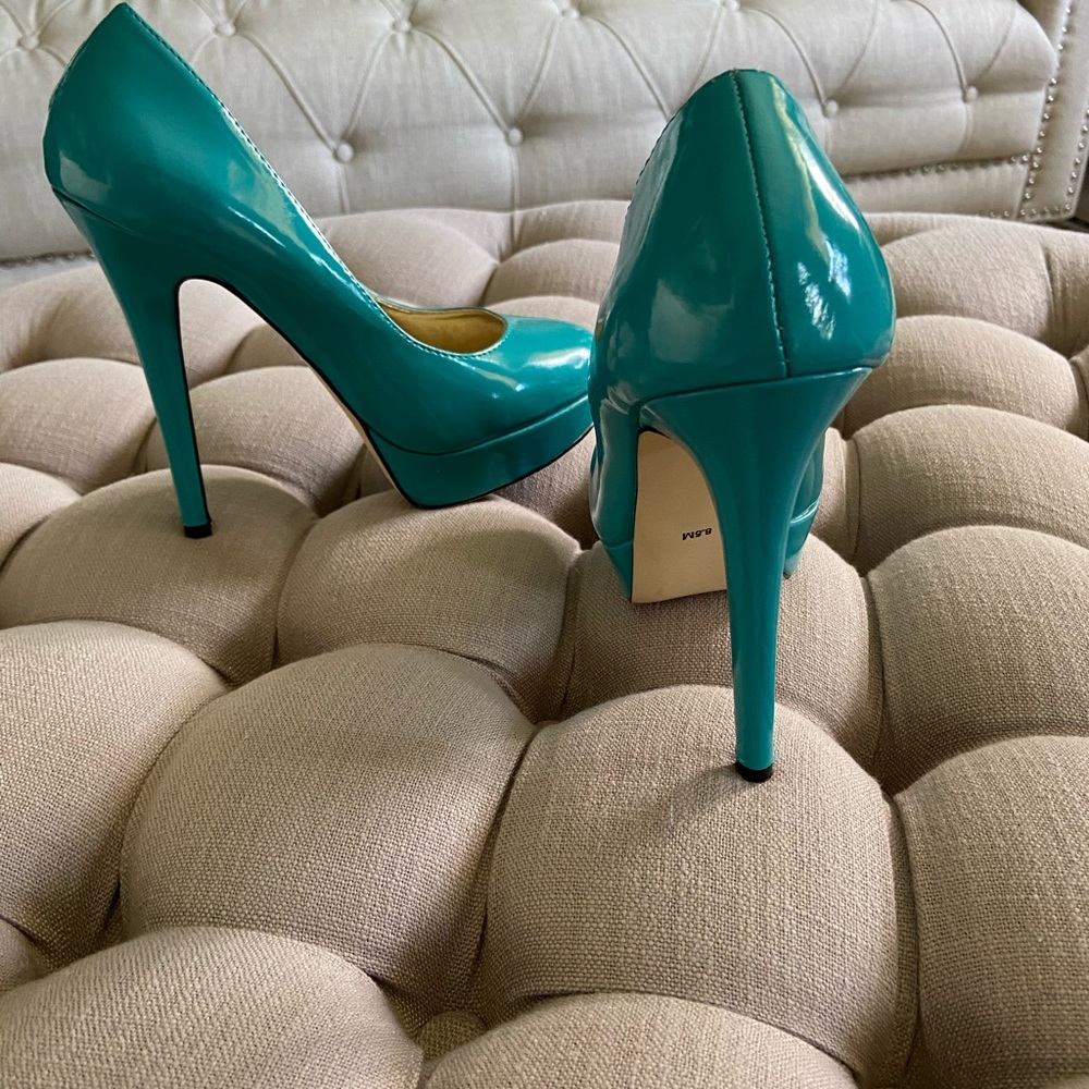 5 inch heel turquoise platform shoes